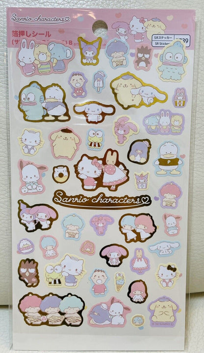 Sanrio characters A4 size folder,stickers,and Hello Kitty Zip bags,new