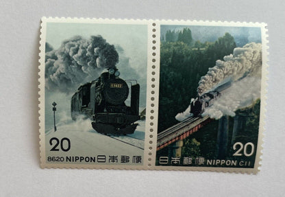 Japan Steam Locomotive Postage stamp Series Perfect set 1974 to 1975 10 Stamps