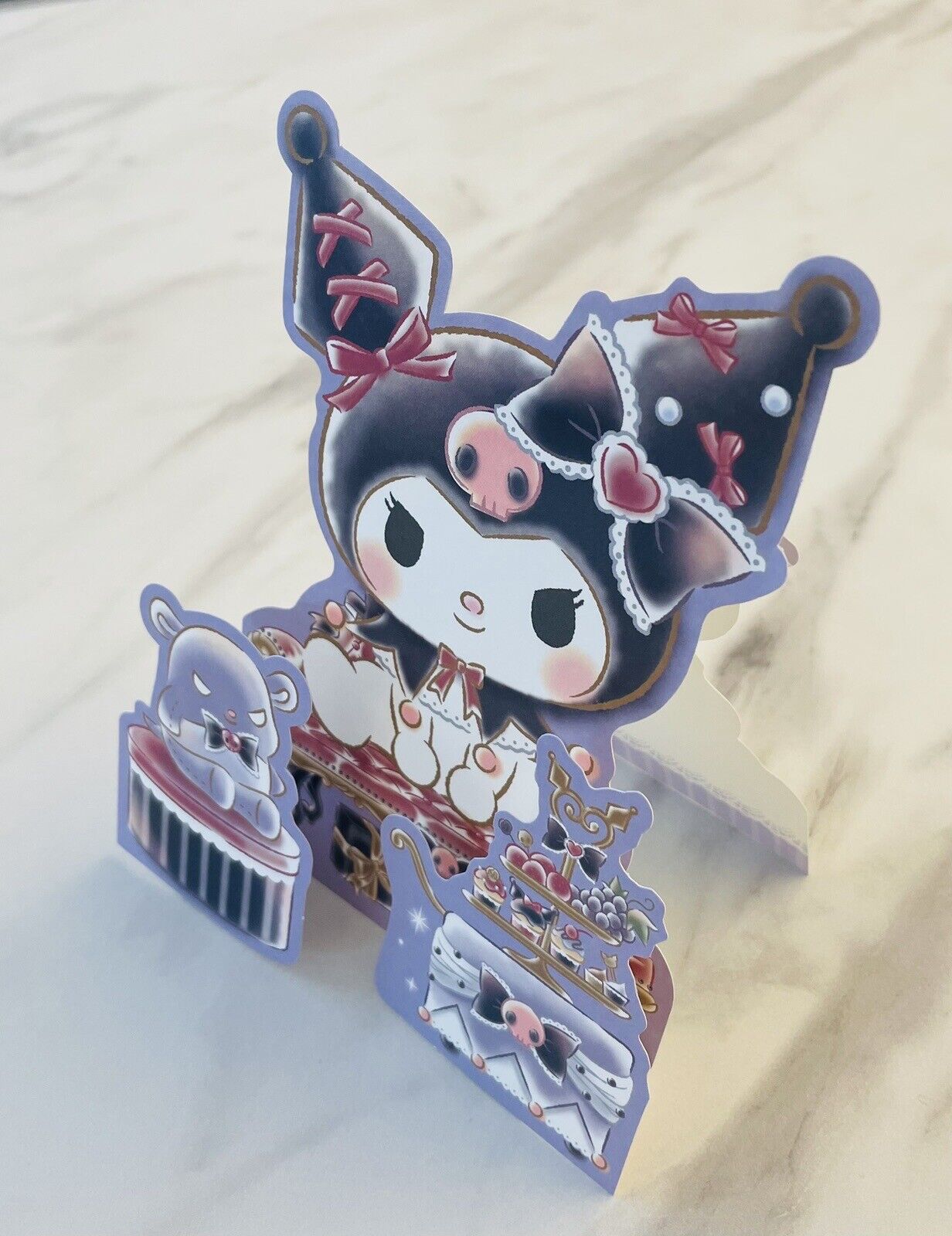 Sanrio Kuromi Birthday Card Set ♡ Pop up card Stickers Envelope