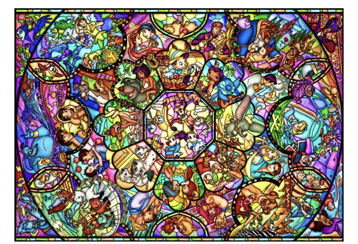 Disney Stained Glass Jigsaw Puzzle 266 Pieces,All Stars,New