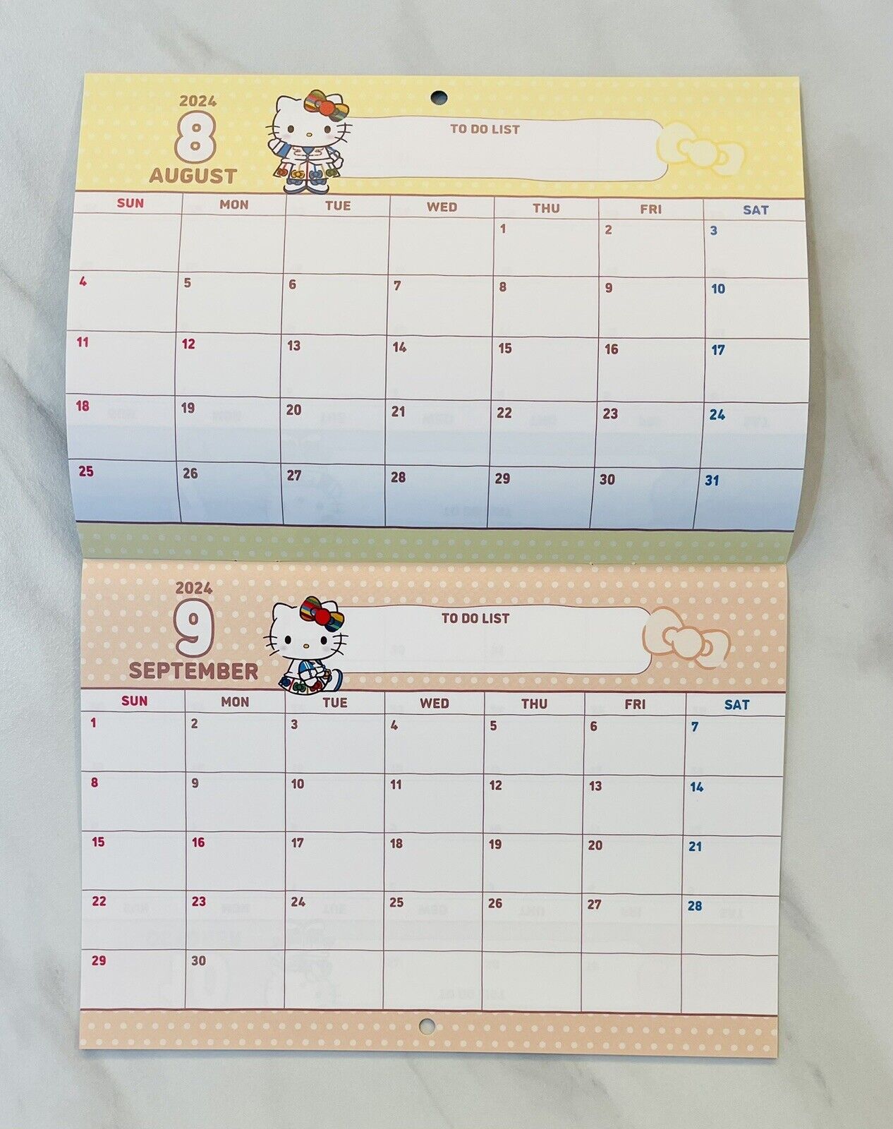 Hello Kitty wall calendar April 2024 to March 2025 Japanese Edition