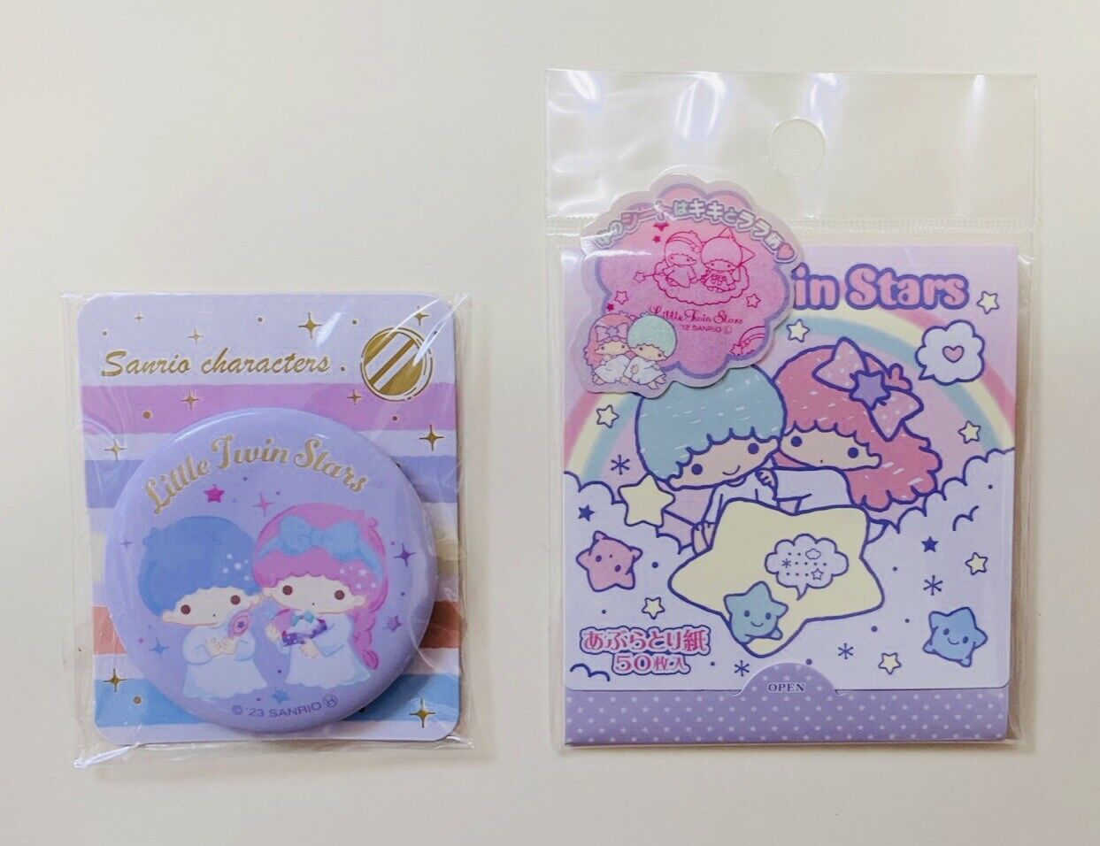 Sanrio Little Twin Stars Compact Mirror and Blotting Paper ♡ Oil Control Japan