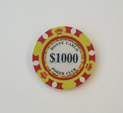 Monte Carlo Poker Chips 14Gram SAMPLE Set 10 Chips New