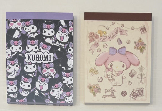 My Melody and Kuromi Memo Pads.each two designs,100 sheets.2023.New!