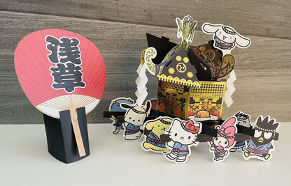 Sanrio Characters Greeting Card pop up card Mikoshi Japanese Festival in Asakusa