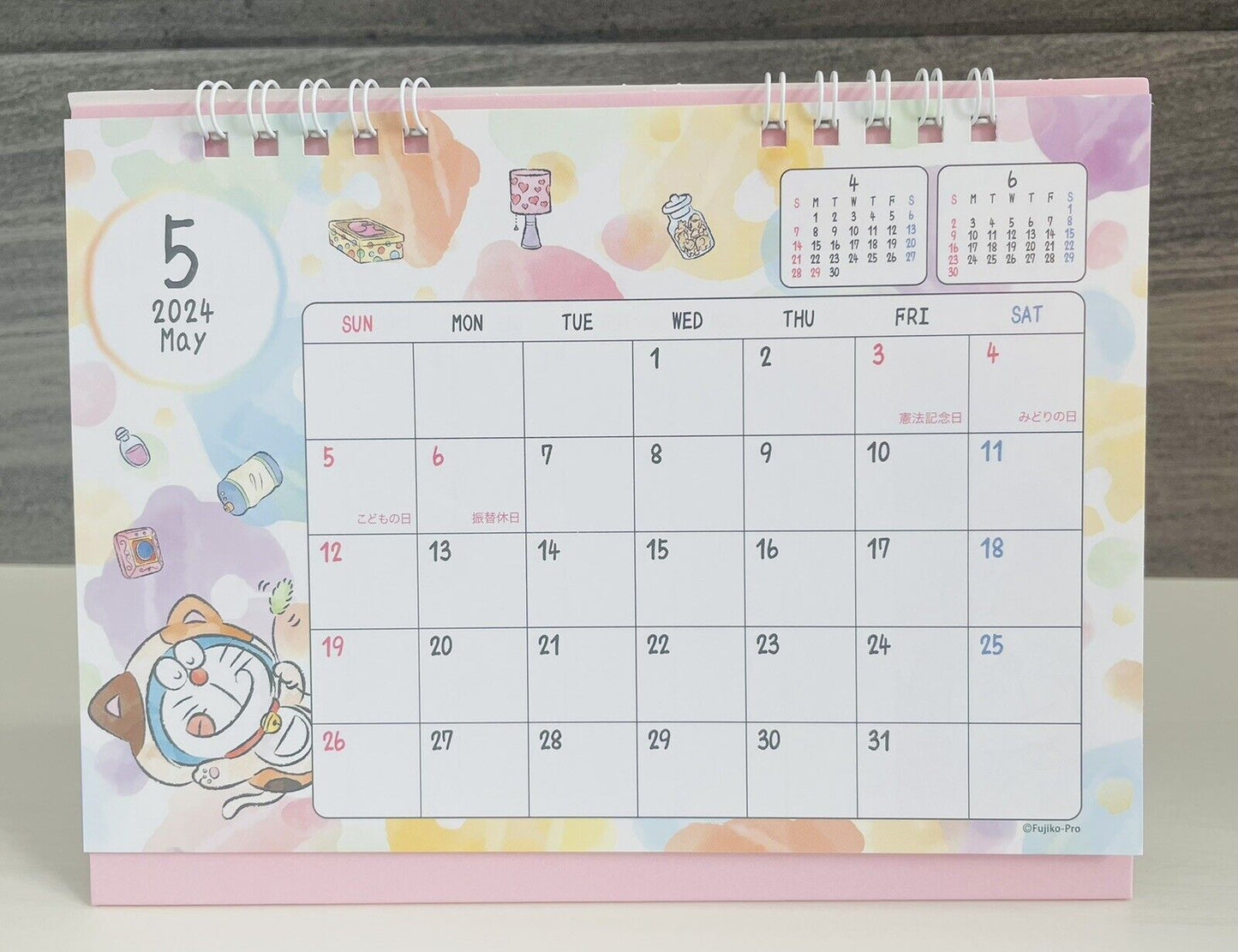 Doraemon desk calendar 2024,from January to December,Japanese Edition.new,Sealed