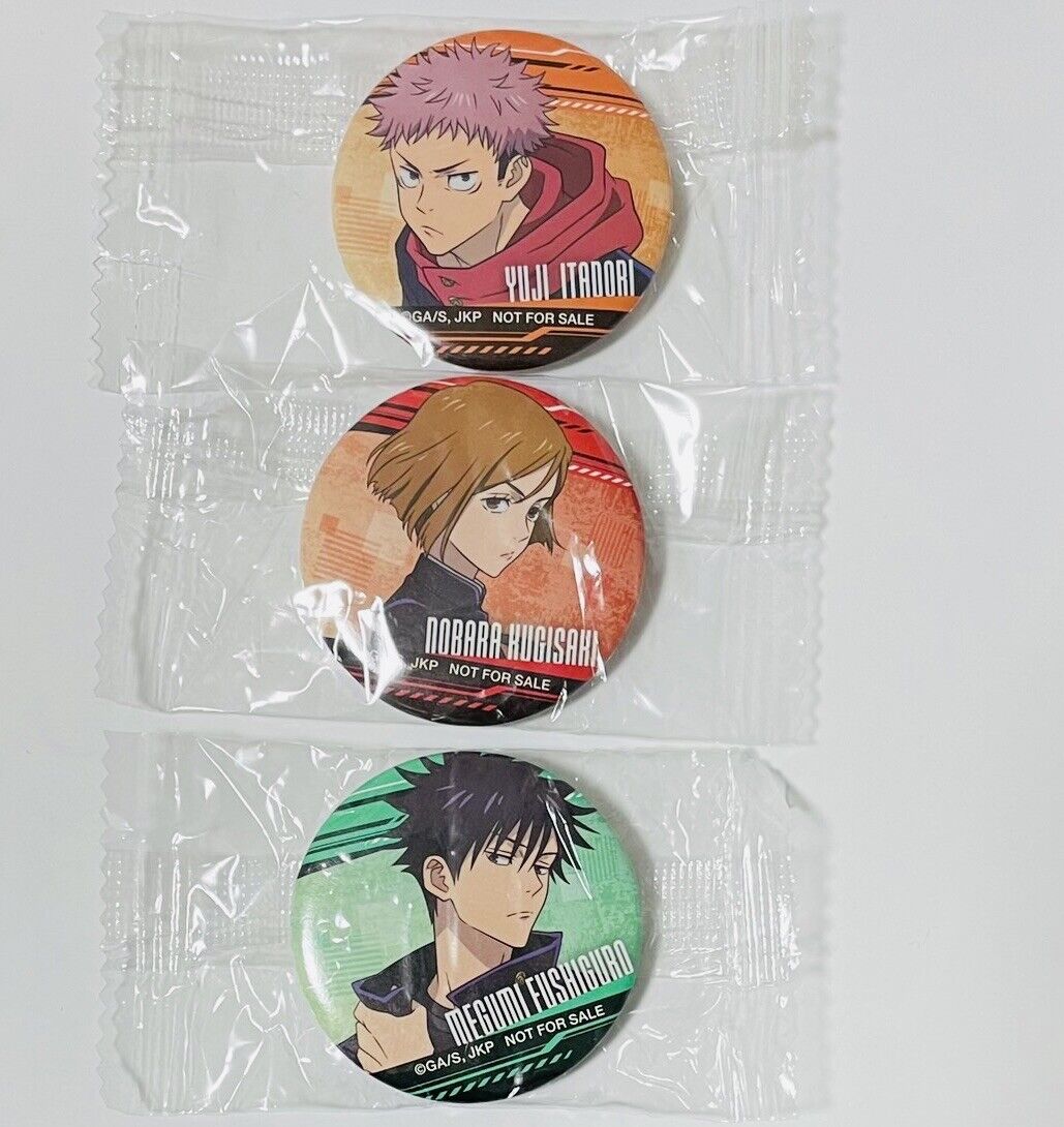 Jujutsu Kaisen Can Badges Yuji Itadori,Nobara Kugisaki,Megumi Fushiguro New