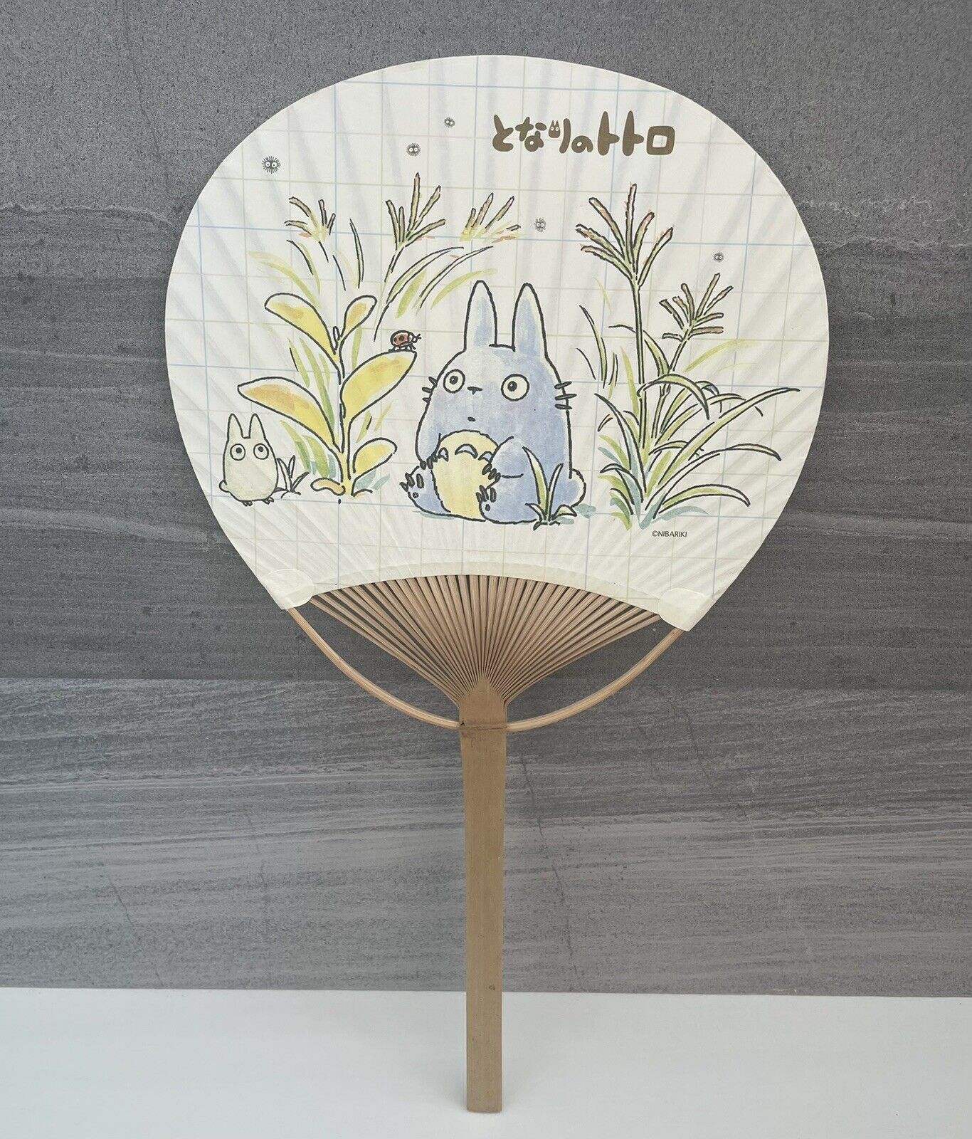 My Neighbor TOTORO Ghibli Bamboo Paper Fan " UCHIWA " from Japan