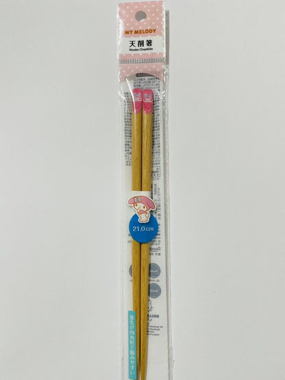 Hello Kitty and My Melody Chopsticks Made of Wood 21cm from Japan