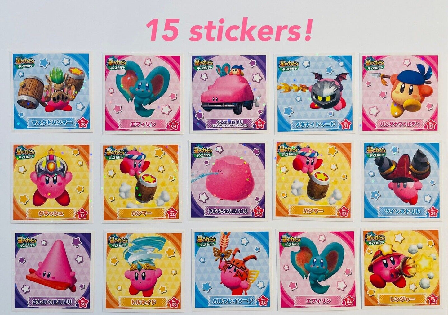 Nintendo Kirby Sticker 3 Packs 15 Stickers! New Sealed from Japan