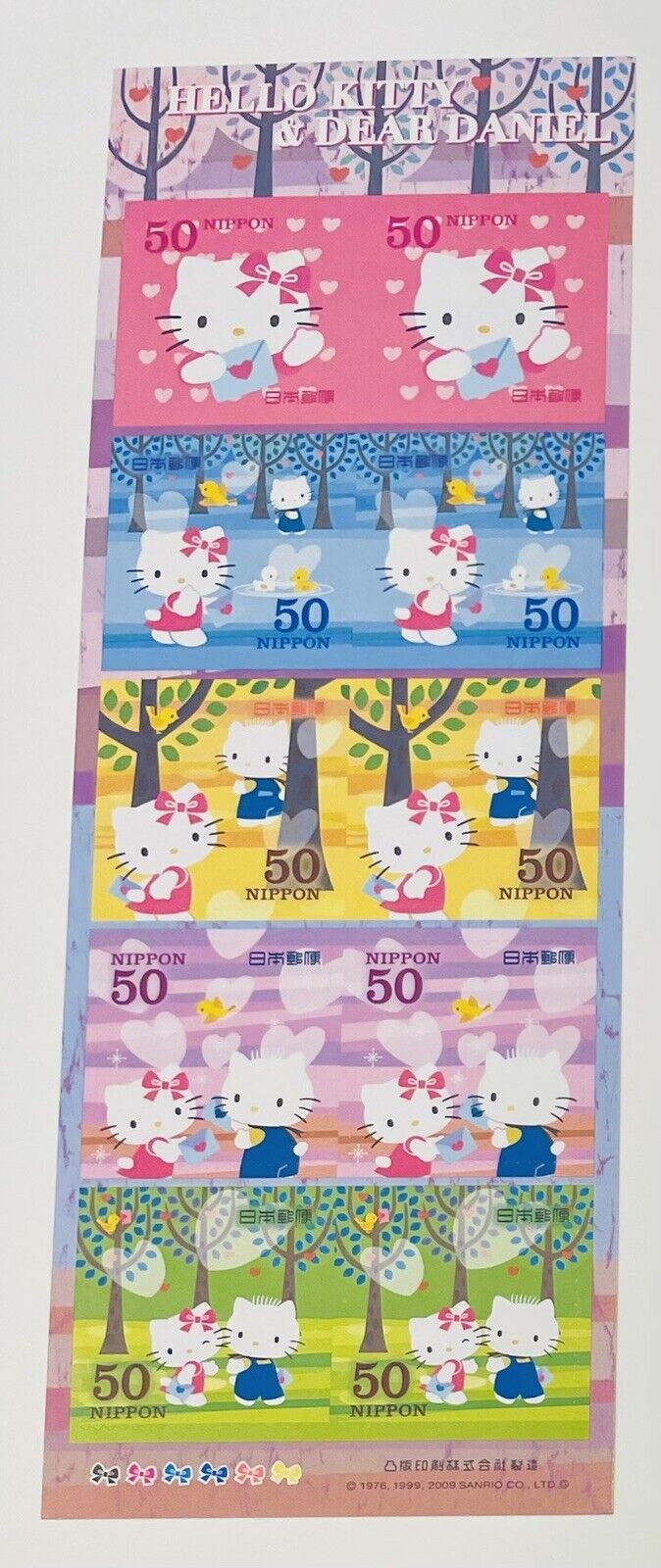 Hello Kitty and Dear Daniel Stamps Japan Post,50yen×10,Rare,2009