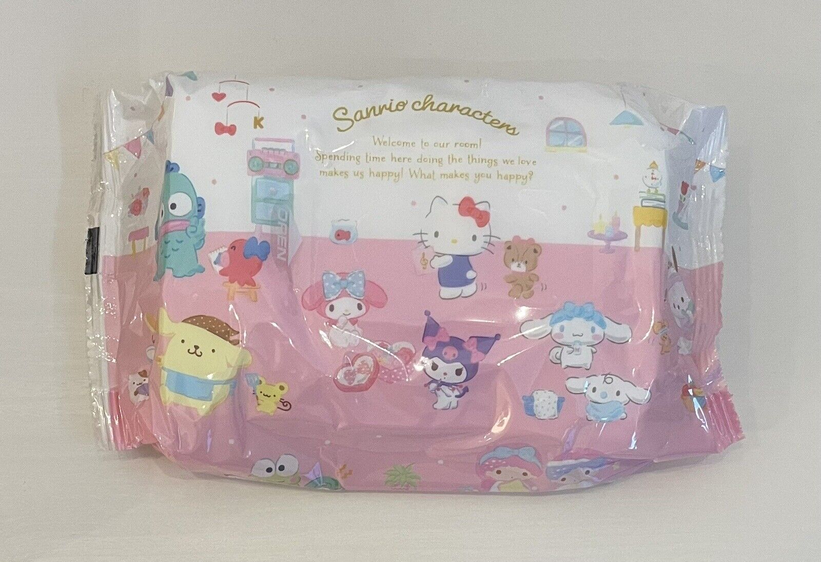 Sanrio Hangyodon Wet Tissue Wipes Reusable Case Box New Sealed with wet tissue