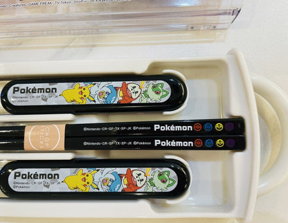 Pokemon Chopsticks Spoon and Fork Set with Case New Sealed from Japan