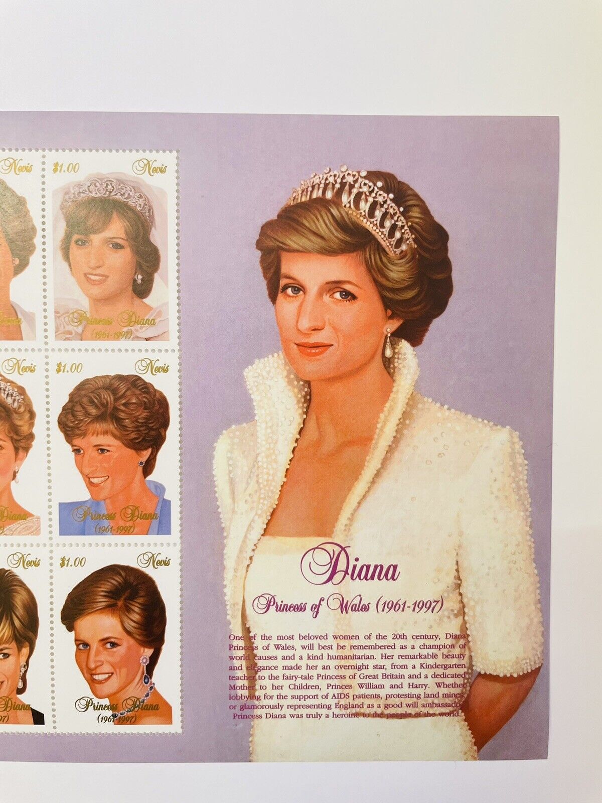 Diana, Princess of Wales (1961-1997) Nevis Postage Stamps Good Condition