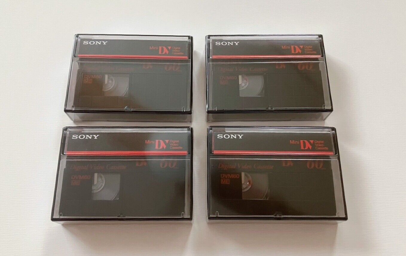 Sony mini DV tape cassette 60 minutes 4 pcs (DVM60) New Sealed