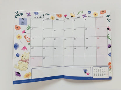 Disney Winnie the Pooh Datebook Planner from 2024.3 to 2025.4 Japanese Edition