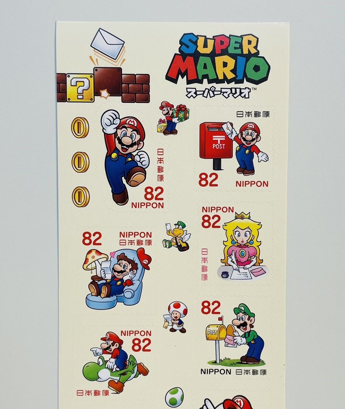 Super Mario Bros. Postage Stamps Japan Post 84×10yen 2017