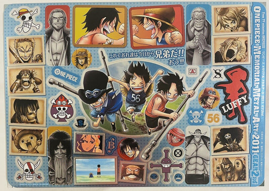 One Piece stickers sheet/big size/Child hood/Memorial Art 2011/Rare/Japan