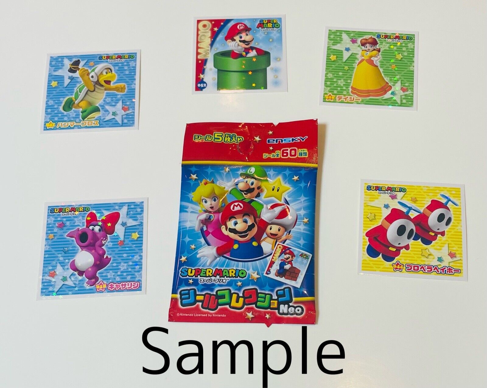 Super Mario Bros. stickers 5 Packs 25 Stickers New Sealed Packs Japan limited