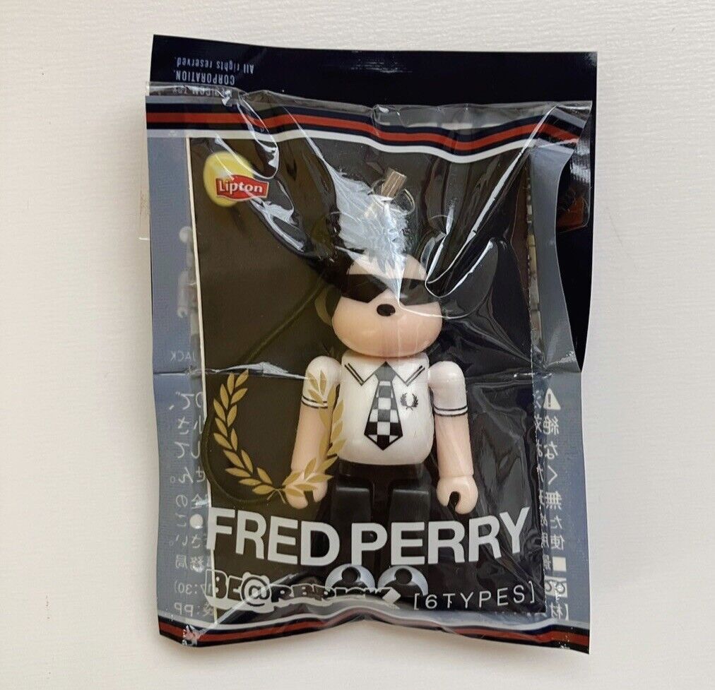 FRED PERRY Bearbrick Small Figure Strap Lipton New Sealed 2012 Rare