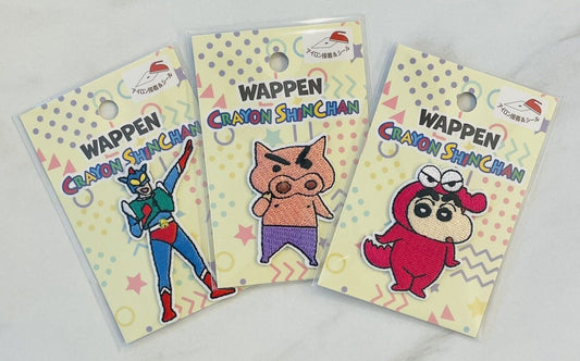 CRAYON SHIN CHAN Iron on Patch 3 pieces New from Japan