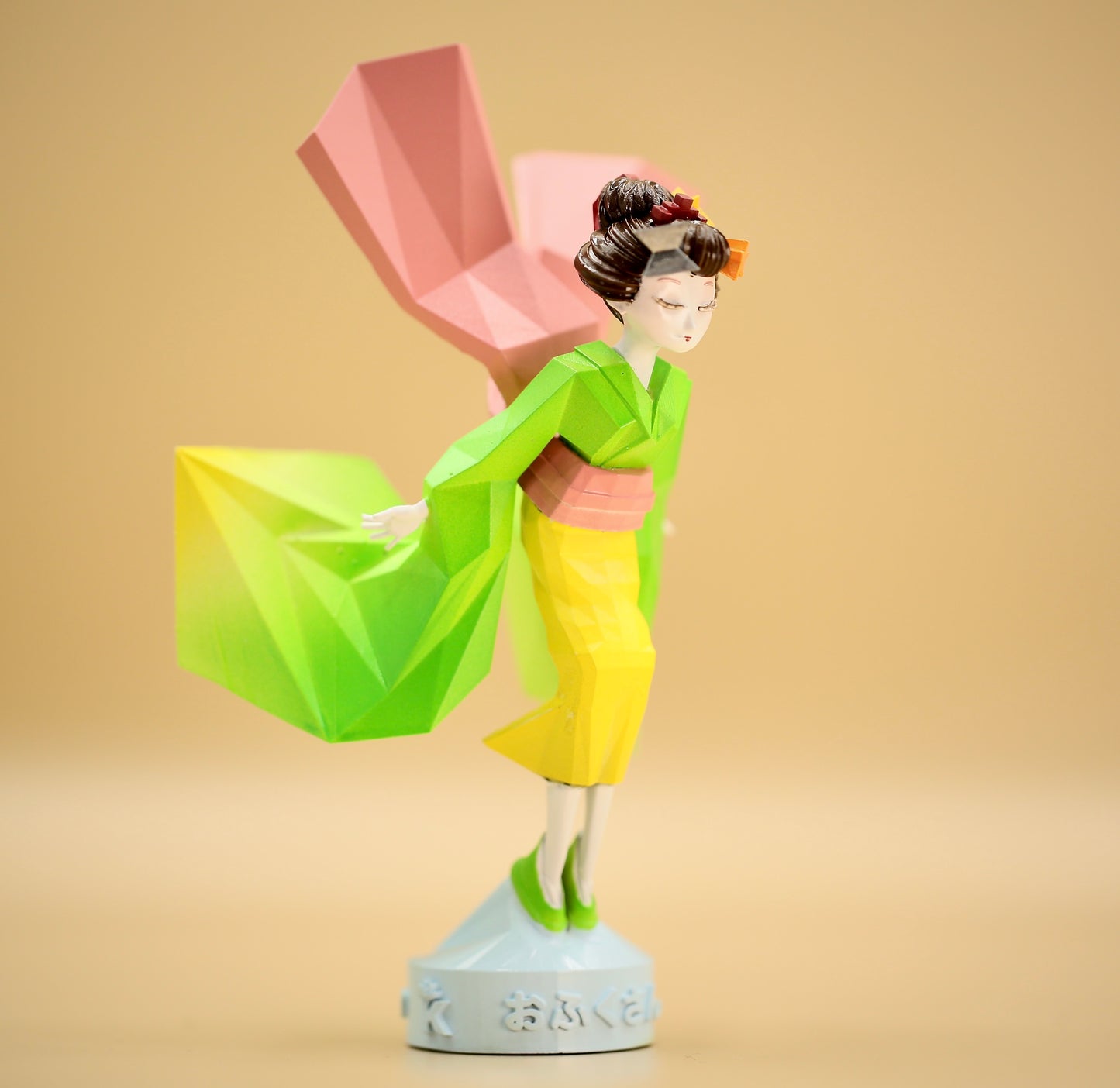 Kimono Geisha Doll Ofuku-san by Japanese Artist Youichiro Okuda , 3D Printed Art